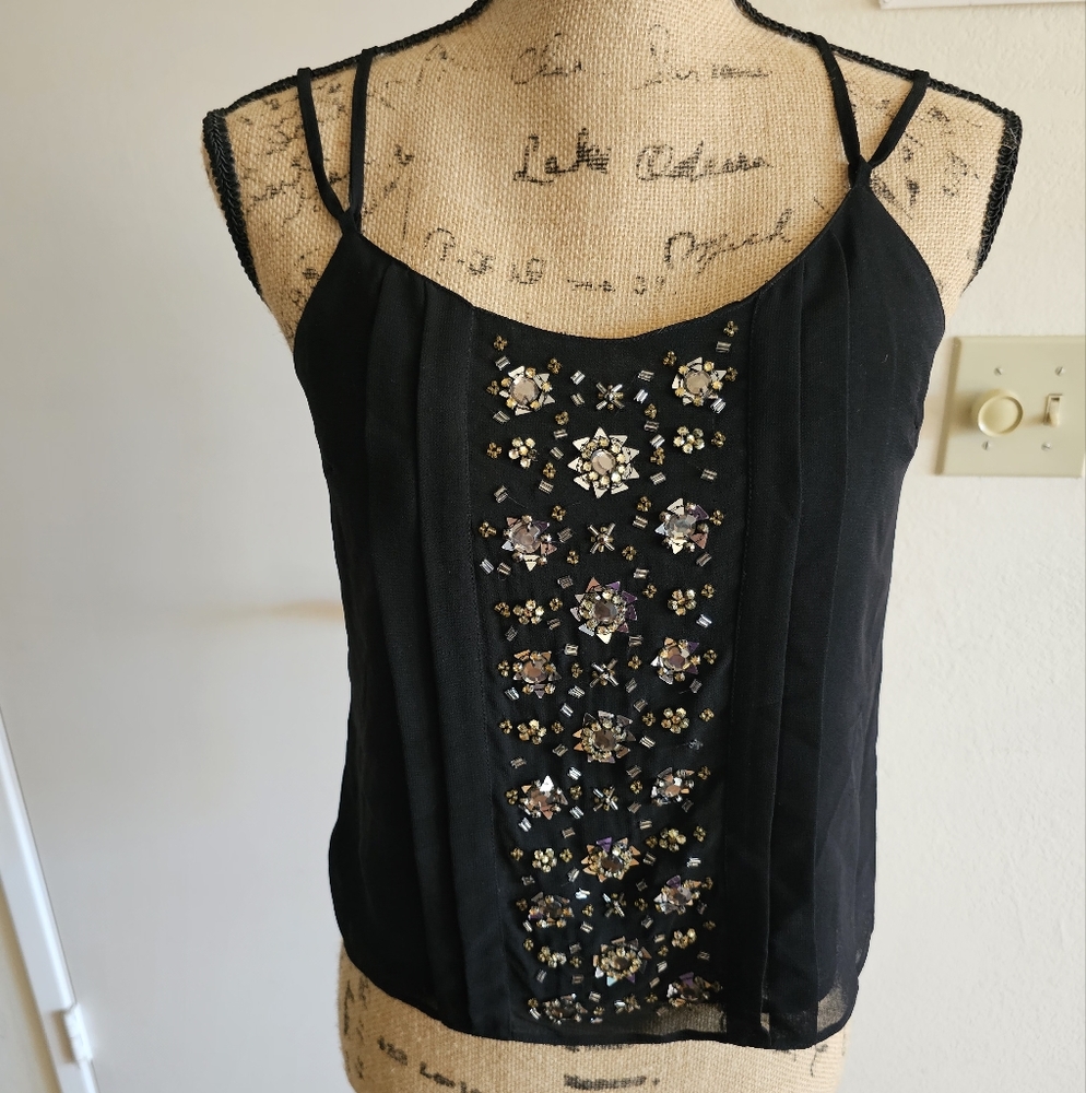 Charlotte Russe Black Embellished Camisole